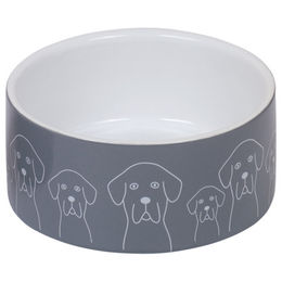 Nobby Keramik Futternapf für Hunde grau-weiß Ø 15 x 6 cm - 0,55 l – Bild 1 von 2