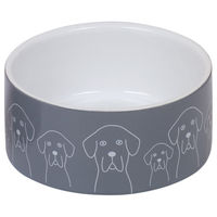 Produktbild von Nobby Keramik Futternapf für Hunde grau-weiß Ø 15 x 6 cm - 0,55 l