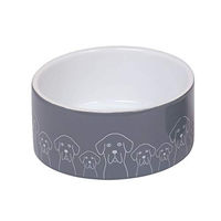 Produktbild von Nobby Keramik Futternapf für Hunde Grau-Weiß Ø 18 x 7 cm 1,10 l - 1,1 l