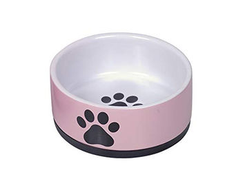 Nobby Keramik Futternapf Paw Rosa Weiß Ø 14 x 6,5 cm - 0,4 l – Bild 1 von 1