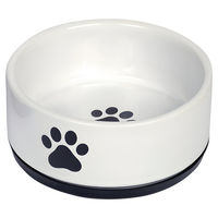 Produktbild von Nobby Keramik Futternapf Paw Schwarz Weiß Ø 14 cm - 400 ml