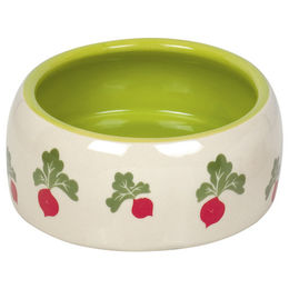 Produktbild von Nobby Keramik Futternapf Radish Weiß Grün Bunt Ø 14,5 x 5,5 cm - 0,5 l