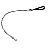 Produktbild von Nobby Kettenleine Professional für Hunde mit Leder-Handschlaufe Schwarzbraun 110 cm