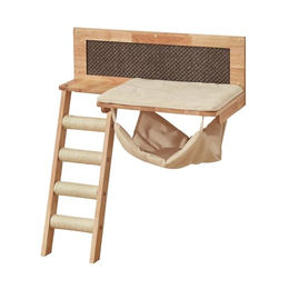 Nobby Kiu Wandelement Plattform für Katzen aus Holz in Creme 70 x 37,5 x 26 cm – Bild 1 von 8
