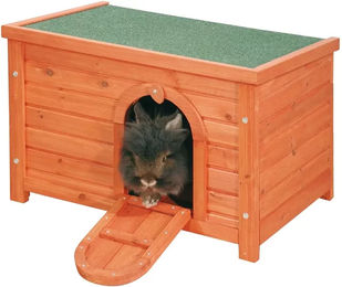 Nobby Kleintierstall Maryland Terra aus Holz für Kaninchen und Kleintiere 60x40x40cm Braun-Grün – Bild 1 von 4