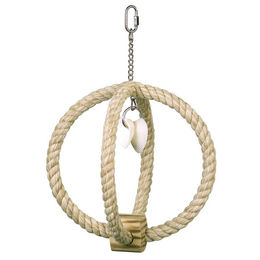 Produktbild von Nobby Kletterring Schaukel mit Muscheln aus Naturmaterial für Vögel 33cm Beige