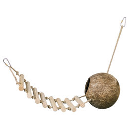 Produktbild von Nobby Kokosnuss-Haus mit Leiter braunes Intelligenzspielzeug für Vögel und Nagetiere