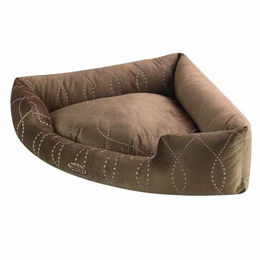 Nobby Komfort Eckbett Ceno Hundebett aus Plüsch Braun Größe L – Bild 1 von 4