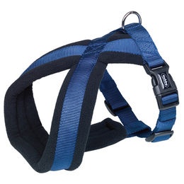 Produktbild von Nobby Komfort Geschirr Classic blau aus Nylon für Hunde mit Bauchumfang 30-40 cm