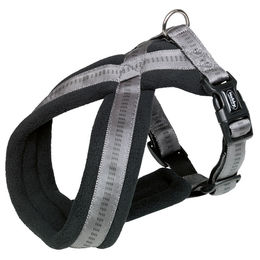 Produktbild von Nobby Komfort Geschirr Soft Grip aus Nylon dunkelgrau für kleine Hunde mit Bauchumfang 20-30 cm