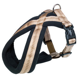 Produktbild von Nobby Komfort Geschirr Soft Grip Nylon beige für Hunde Bauchumfang 60-90 cm