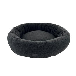 Nobby Komfort Hundebett Donut Jella Plüsch Grau Ø 80 cm x 18 cm – Bild 1 von 3