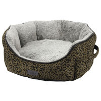 Produktbild von Nobby Komfort Hundebett Leo Leopard in Braun aus Plüsch oval