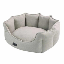 Nobby Komfort Hundebett Valea oval aus Plüsch beige 55 x 50 x 21 cm – Bild 1 von 3
