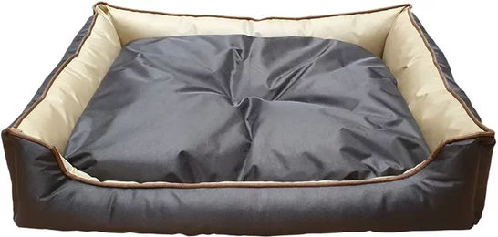 Nobby Komfortbett Asja eckig für Hunde aus Nylon in Grau-Beige 130 x 100 x 20 cm – Bild 1 von 5