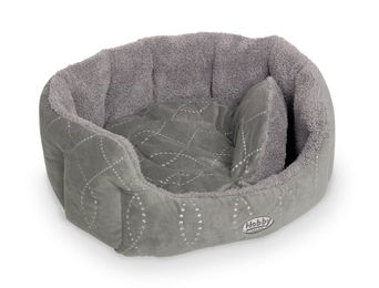 Nobby Komfortbett Ceno oval aus Plüsch für Hunde und Katzen Grau 55 x 50 x 21 cm – Bild 1 von 4