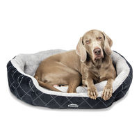 Produktbild von Nobby Komfortbett Ceno Oval für Hunde und Katzen aus Plüsch Schwarz Grau 65 x 57 x 22 cm