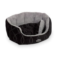 Produktbild von Nobby Komfortbett Ceno Plüsch für Hunde und Katzen oval schwarz/grau 45 x 40 x 19 cm