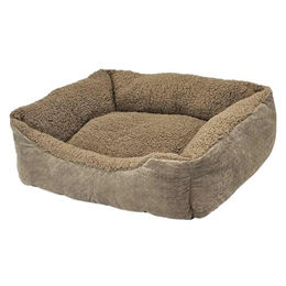 Nobby Komfortbett Classic Teddy Hundebett aus Plüsch in Beige Braun – Bild 1 von 2