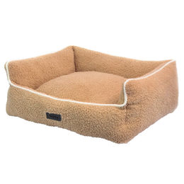 Nobby Komfortbett Cloudy eckig für Hunde aus Plüsch beige 80 x 70 x 23 cm – Bild 1 von 3