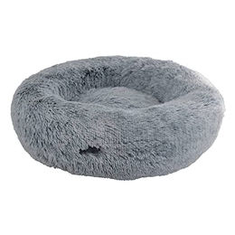 Nobby Komfortbett Donut Nuru Hundebett aus Plüsch Grau Ø 60 x 18 cm – Bild 1 von 6