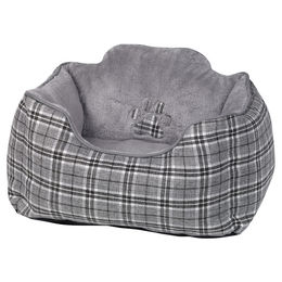 Produktbild von Nobby Komfortbett eckig Classic Kapu Hundebett grau kariert 70 x 55 x 34 cm