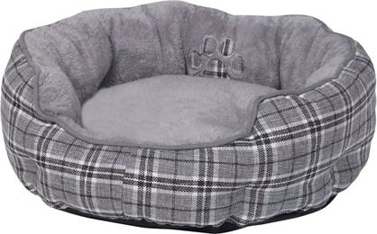Nobby Komfortbett rund Classic KAPU für kleine Hunde grau kariert Ø 50 cm – Bild 1 von 5