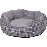 Produktbild von Nobby Komfortbett rund Classic KAPU für kleine Hunde grau kariert Ø 50 cm