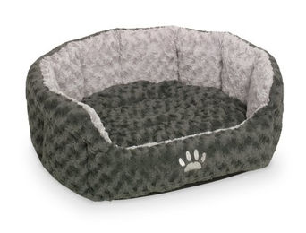 Nobby Komfortbett Seoli für Hunde und Katzen aus Plüsch in Grau 65 x 57 x 22 cm – Bild 1 von 5