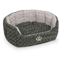 Produktbild von Nobby Komfortbett Seoli Hundebett für Hunde und Katzen aus Plüsch oval grau 86 x 70 x 24 cm