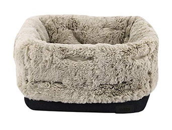 Nobby Komfortbett und Tasche Enda für Hunde aus Plüsch Schwarz/Beige – Bild 1 von 8