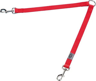 Produktbild von Nobby Koppel Classic Doppelleine für 2 Hunde aus Gurtband in Rot Grösse M - 2 x 40 cm