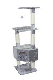 Nobby Kratzbaum Classic Etsch für Katzen Grau mit Sisal 40x40x136cm – Bild 1 von 2