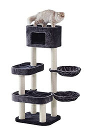 Nobby Kratzbaum Classic Fran für Katzen in Schwarz/Grau mit Sisal 55 x 50 x 137 cm – Bild 1 von 2