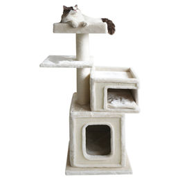 Nobby Kratzbaum Dados für Katzen in Cream mit Sisal und Höhle 48 x 48 x 139 cm – Bild 1 von 3