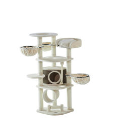 Nobby Kratzbaum Elif für Katzen in Beige mit Sisal 70x70x189cm – Bild 1 von 3