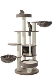 Nobby Kratzbaum Fida für Katzen in Braun mit Leinenoptik und Sisal 70 x 70 x 165 cm – Bild 1 von 1