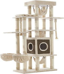 Nobby Kratzbaum Gadi für Katzen in Creme mit Sisal und Höhle 110 x 60 x 198 cm – Bild 1 von 4