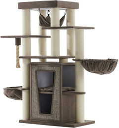 Nobby Kratzbaum Hital für Katzen in Braun mit Leinenoptik und Sisal 157 x 85 x 50 cm – Bild 1 von 4