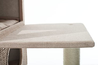 Nobby Kratzbaum Kasil für Katzen in Cream mit Sisal und Leinenoptik 100 x 50 x 203 cm – Bild 1 von 3