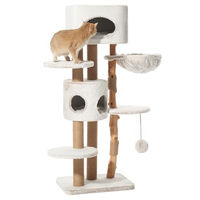 Produktbild von Nobby Kratzbaum Loya für Katzen aus Plüsch Grau Braun Weiß 60 x 48 x 151 cm