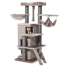 Nobby Kratzbaum Raya für Katzen in Cappuccino mit Sisal 161 cm – Bild 1 von 8