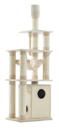 Nobby Kratzbaum Telde für Katzen mit Höhle in Beige mit Sisal und Deckenspanner 80x60x232-252 cm – Bild 1 von 3