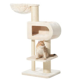 Nobby Kratzbaum Tove für Katzen Beige mit Sisal 48 x 58 x 128 cm – Bild 1 von 2