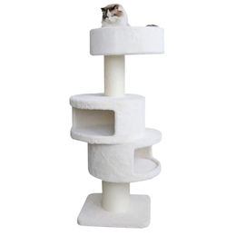 Nobby Kratzbaum Volta für Katzen mit Höhle und Sisal in Cream 50 x 50 x 130 cm – Bild 1 von 6