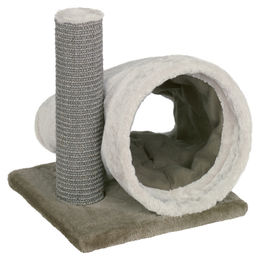 Produktbild von Nobby Kratzsäule Kimo für Katzen mit Plüschtunnel und Sisal in Beige und Grau