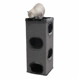 Nobby Kratztonne Adra III für Katzen aus Sisal dunkelgrau 38 x 38 x 98 cm – Bild 1 von 3