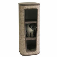 Produktbild von Nobby Kratztonne Capta III für Katzen in Braun mit Leinenoptik und Sisal 38 x 38 x 98 cm