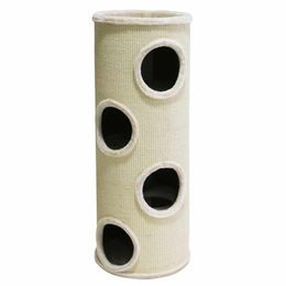 Nobby Kratztonne Dasha III für Katzen in Beige mit Sisal Ø 38 x 98 cm – Bild 1 von 4