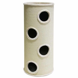 Nobby Kratztonne Dasha IV für Katzen aus Sisal in Beige Weiß Ø 50 x 120 cm – Bild 1 von 2